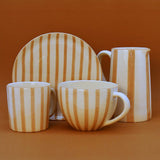 Costa Nova Mar I Striped Ceramic Plate 7.9'' - Mocha