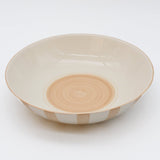 Costa Nova Mar I Striped Ceramic Salad Bowl 9.8'' - Mocha