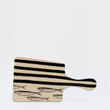 Costa Nova Mar I Striped Ceramic Serving Board - Black