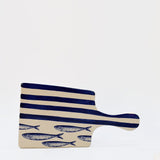 Costa Nova Mar I Striped Ceramic Serving Board - Blue