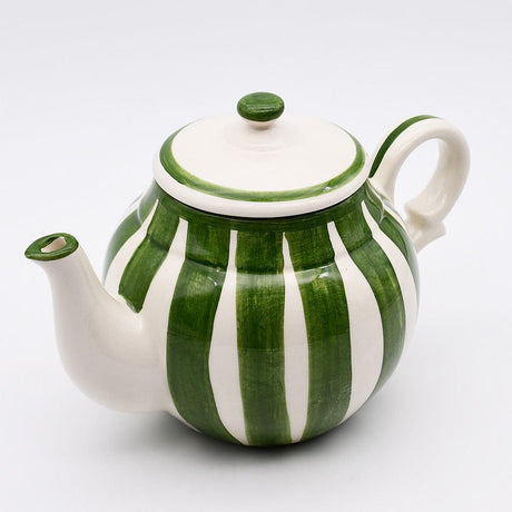 Costa Nova Mar I Striped Ceramic Teapot - Green