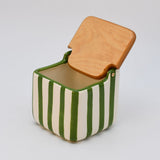 Costa Nova Mar I Striped Kitchen Canister - Green