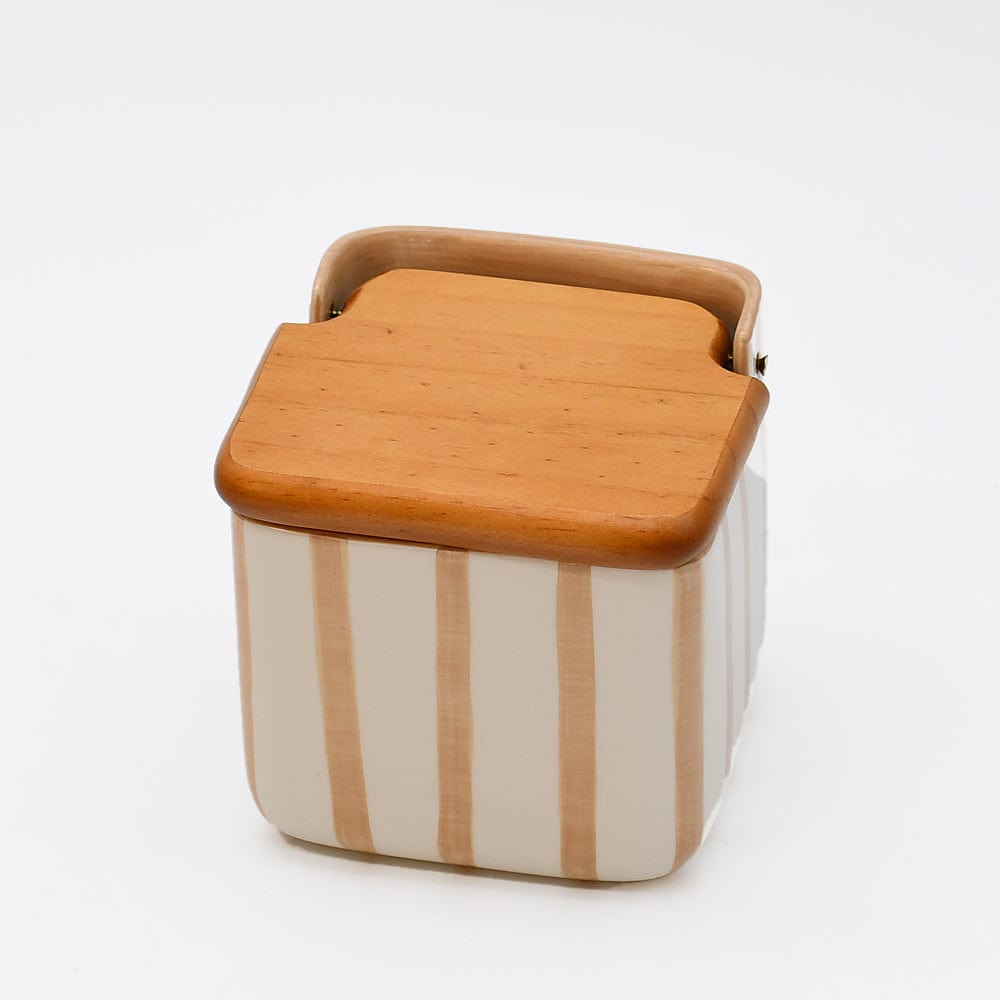 Costa Nova Mar I Striped Kitchen Canister - Mocha