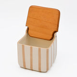 Costa Nova Mar I Striped Kitchen Canister - Mocha