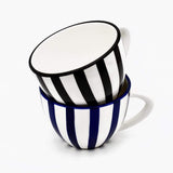 Costa Nova Mar | Striped Ceramic Large Mug - Black