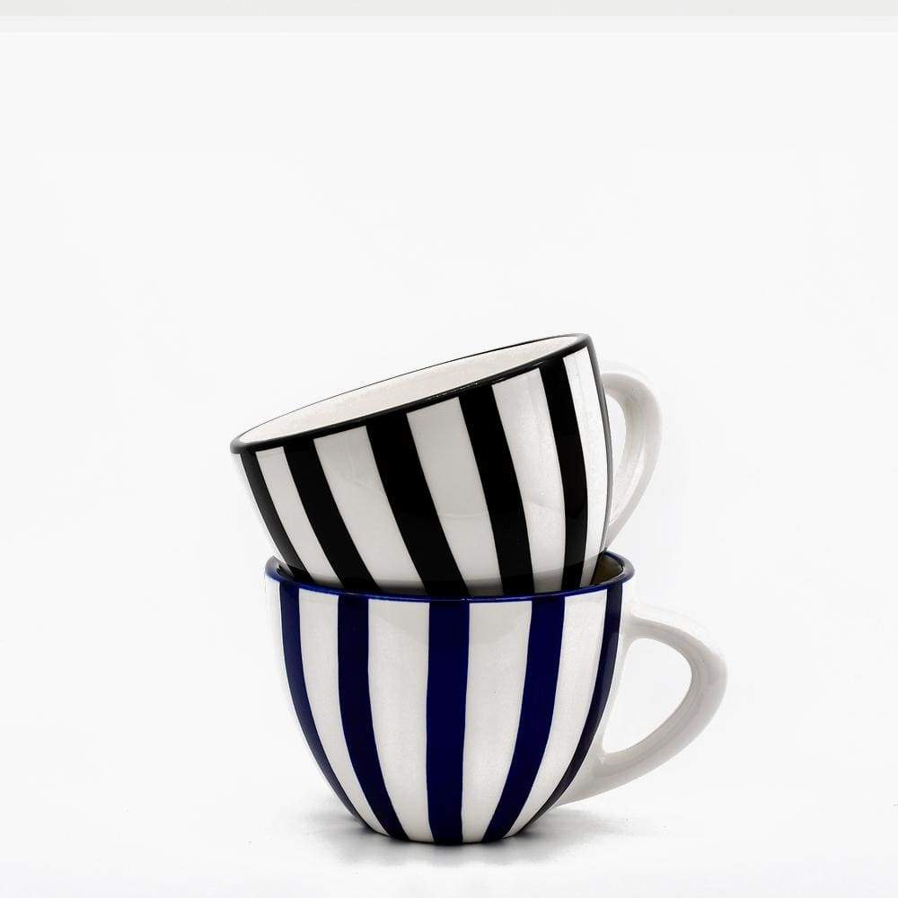 Costa Nova Mar | Striped Ceramic Large Mug - Black