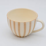 Costa Nova Mar | Striped Ceramic Large Mug - Mocha