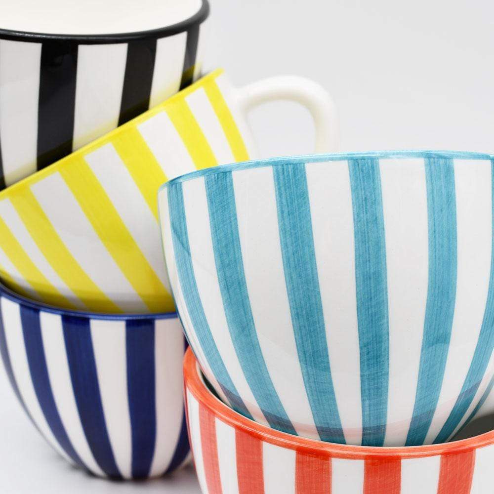 Costa Nova Mar | Striped Ceramic Large Mug - Red