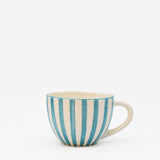 Costa Nova Mar | Striped Ceramic Large Mug - Turquoise