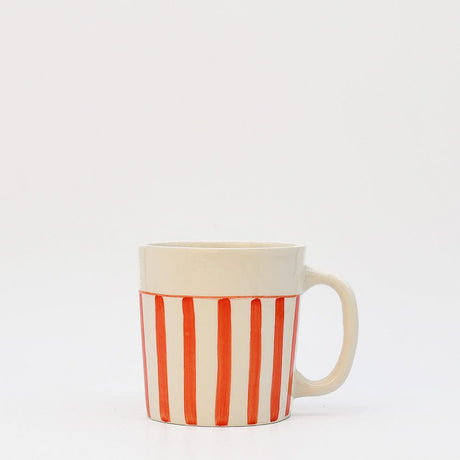 Costa Nova Mar | Striped Ceramic Mug - Red