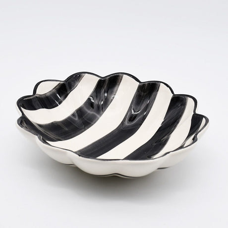 Costa Nova Mar | Striped Ceramic Plate - Black