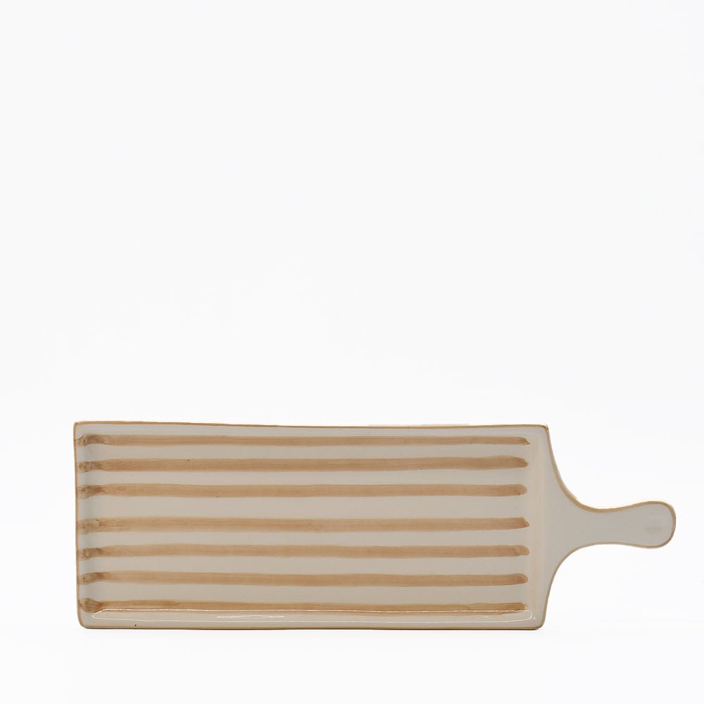 Costa Nova Mar | Striped Ceramic Serving Dish - Mocha