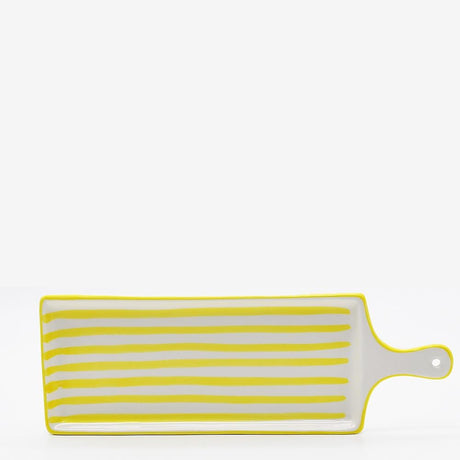 Costa Nova Mar | Striped Ceramic Serving Dish - Yellow