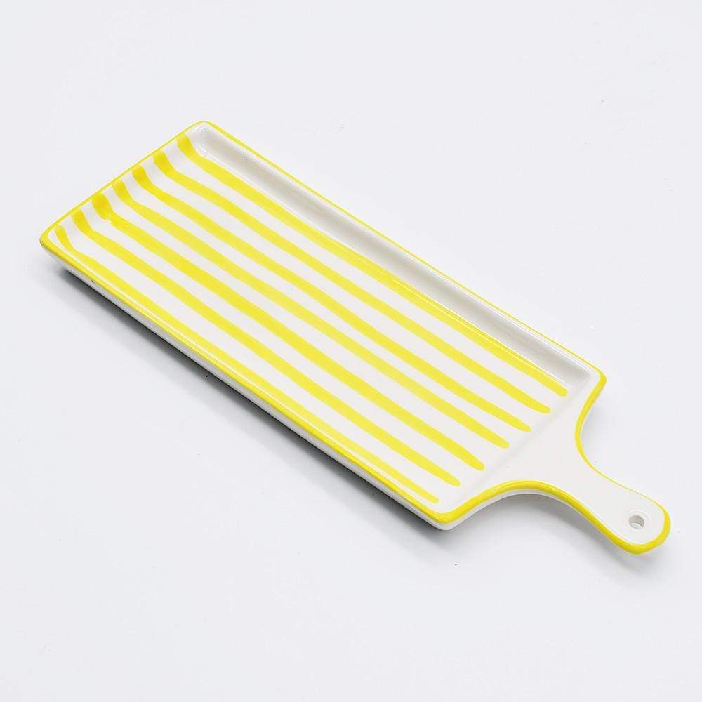 Costa Nova Mar | Striped Ceramic Serving Dish - Yellow
