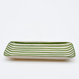Costa Nova Mar | Striped Ceramic Serving Platter - Green