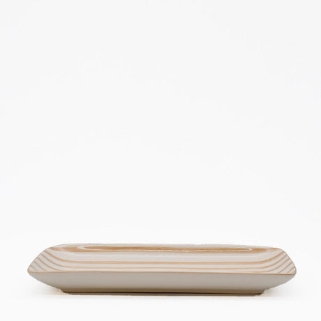 Costa Nova Mar | Striped Ceramic Serving Platter - Mocha