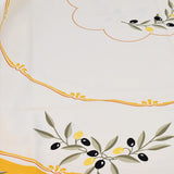 Cotton Tablecloth with Olive Pattern - Yellow