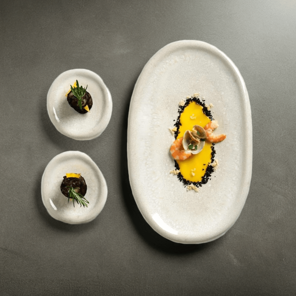 Cristal I Small Stoneware Serving Dish - White
