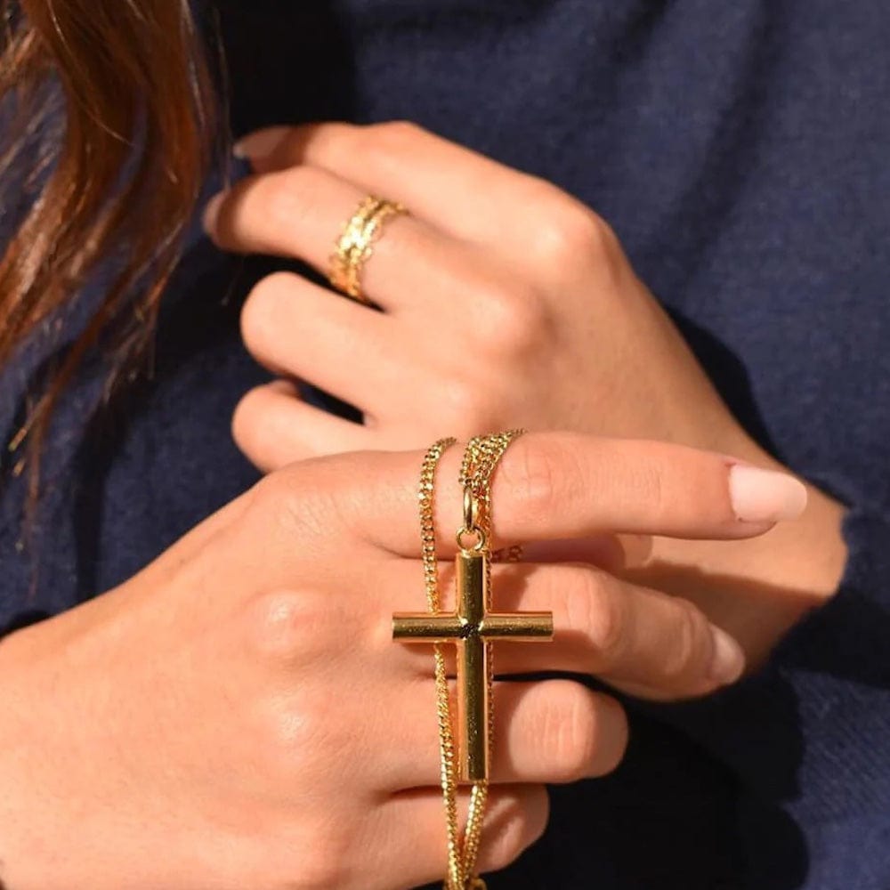 Cruz I Gold-plated Silver Necklace 2.0 oz