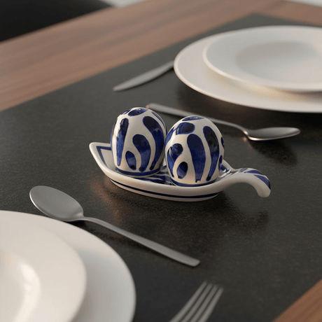 Andorinha I Ceramic Salt and Pepper Dispenser - Blue