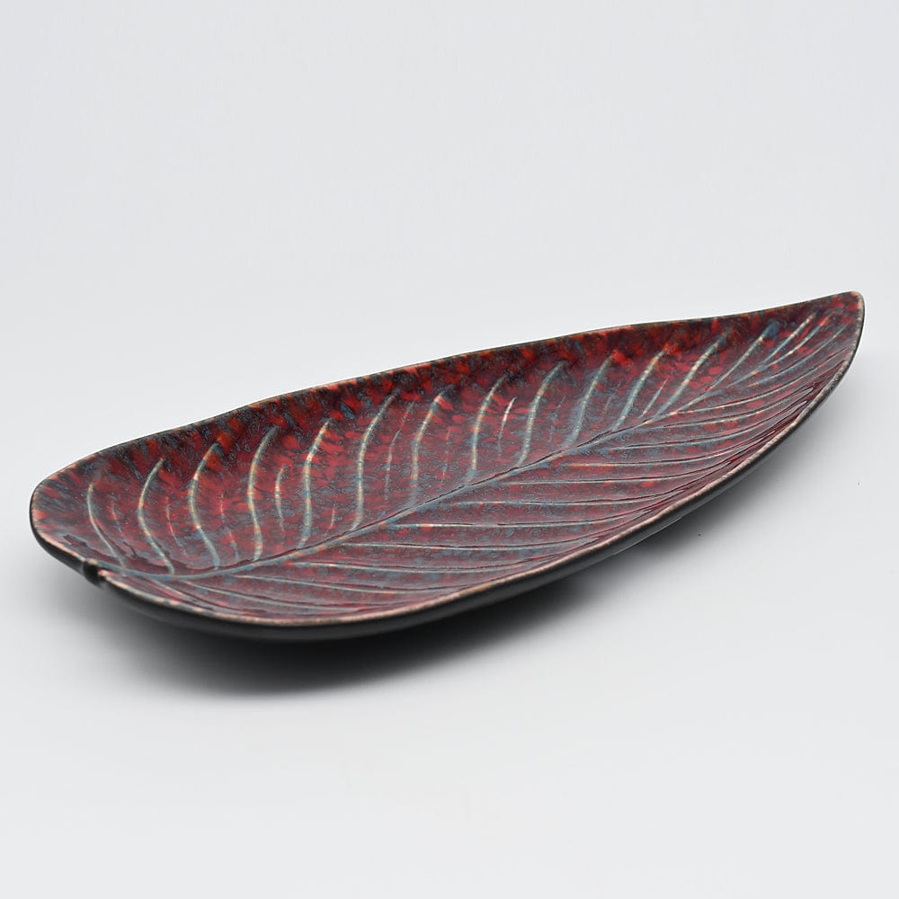 Estrelicia Leaf I Stoneware Serving Dish - Red