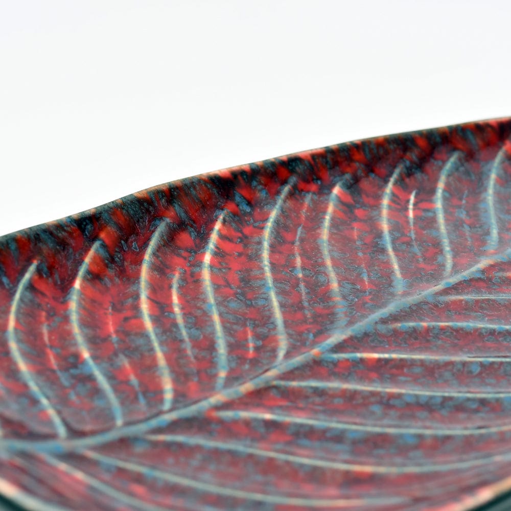 Estrelicia Leaf I Stoneware Serving Dish - Red