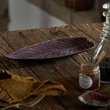 Estrelicia Leaf I Stoneware Serving Dish - Red