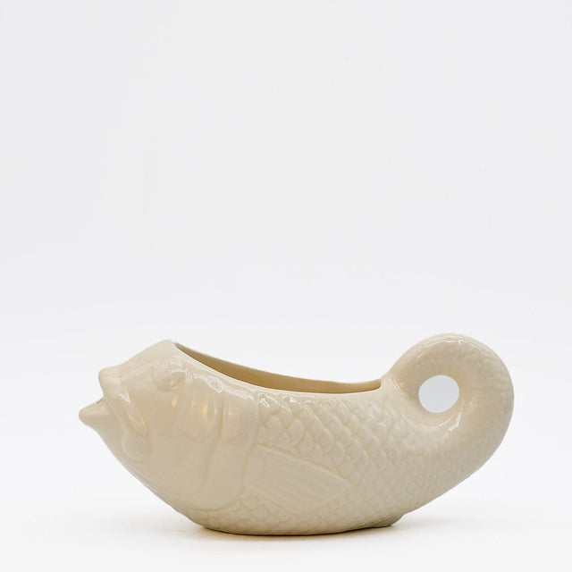 Fish-shaped Ceramic Gravy Boat - Off-white