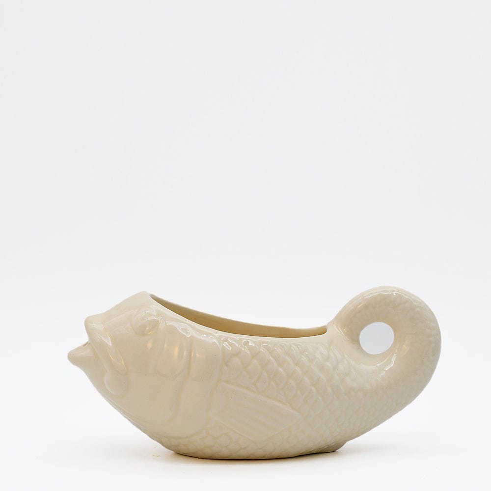 Fish-shaped Ceramic Gravy Boat - Off-white