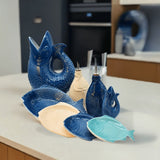 Fish-shaped Ceramic Oil Carafe - Blue