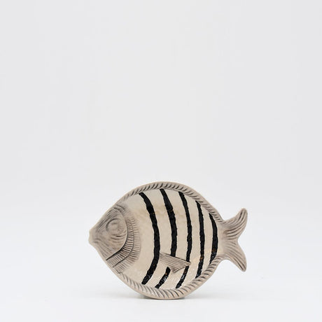 Fish-shaped Ceramic Soup Plate - Black 7.1''