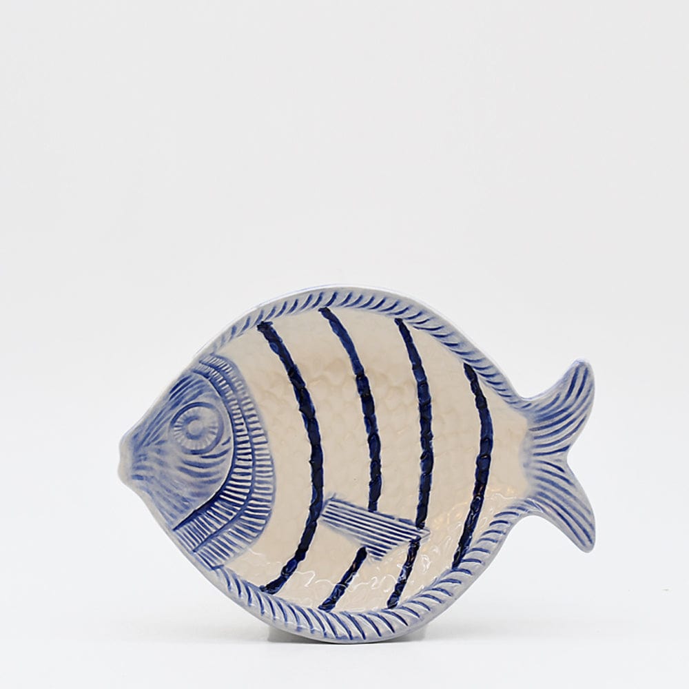 Fish-shaped Ceramic Soup Plate - Blue 9.8''
