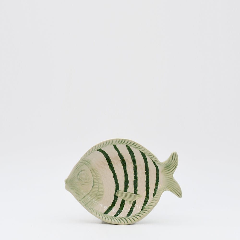 Fish-shaped Ceramic Soup Plate - Green 7.1''