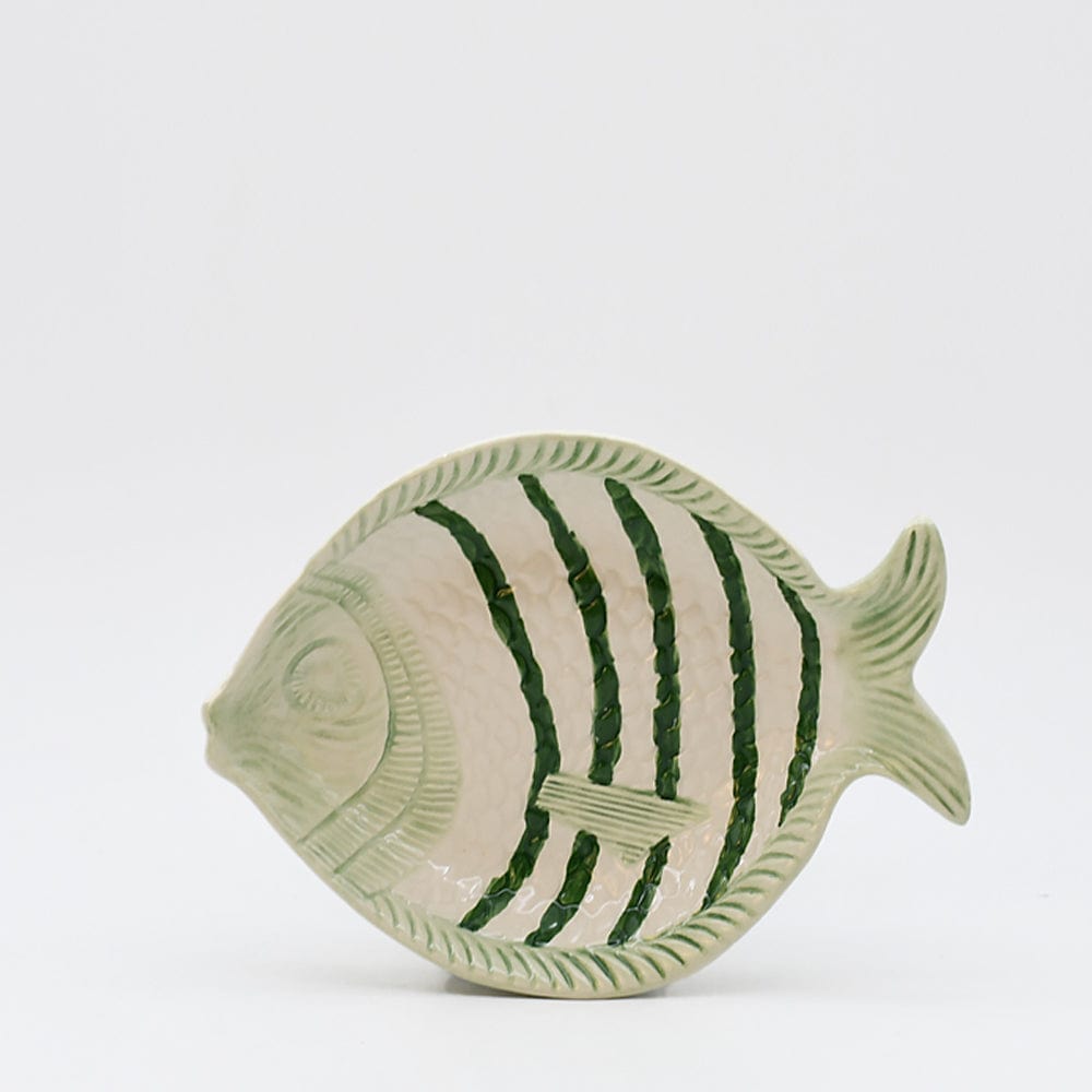 Fish-shaped Ceramic Soup Plate - Green 9.8''