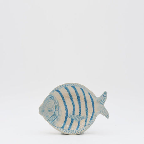 Fish-shaped Ceramic Soup Plate - Turquoise 7.1''