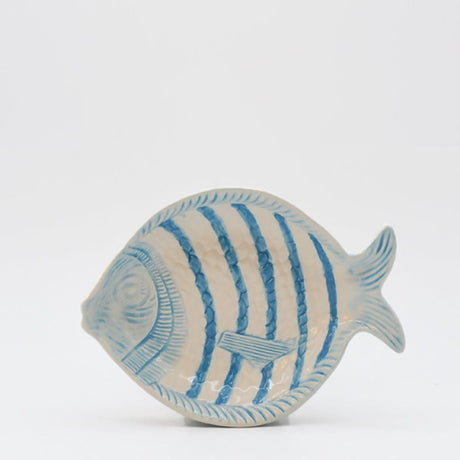 Fish-shaped Ceramic Soup Plate - Turquoise 9.8''
