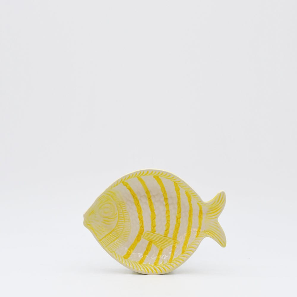 Fish-shaped Ceramic Soup Plate - Yellow 7.1''