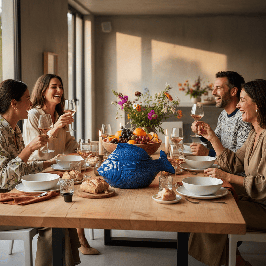 Fish-shaped Ceramic Tureen - Blue