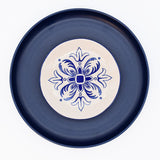 Floral I Ceramic Plate 5.9'' - Blue