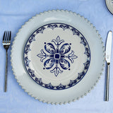 Floral I Ceramic Plate 7.9'' - Blue