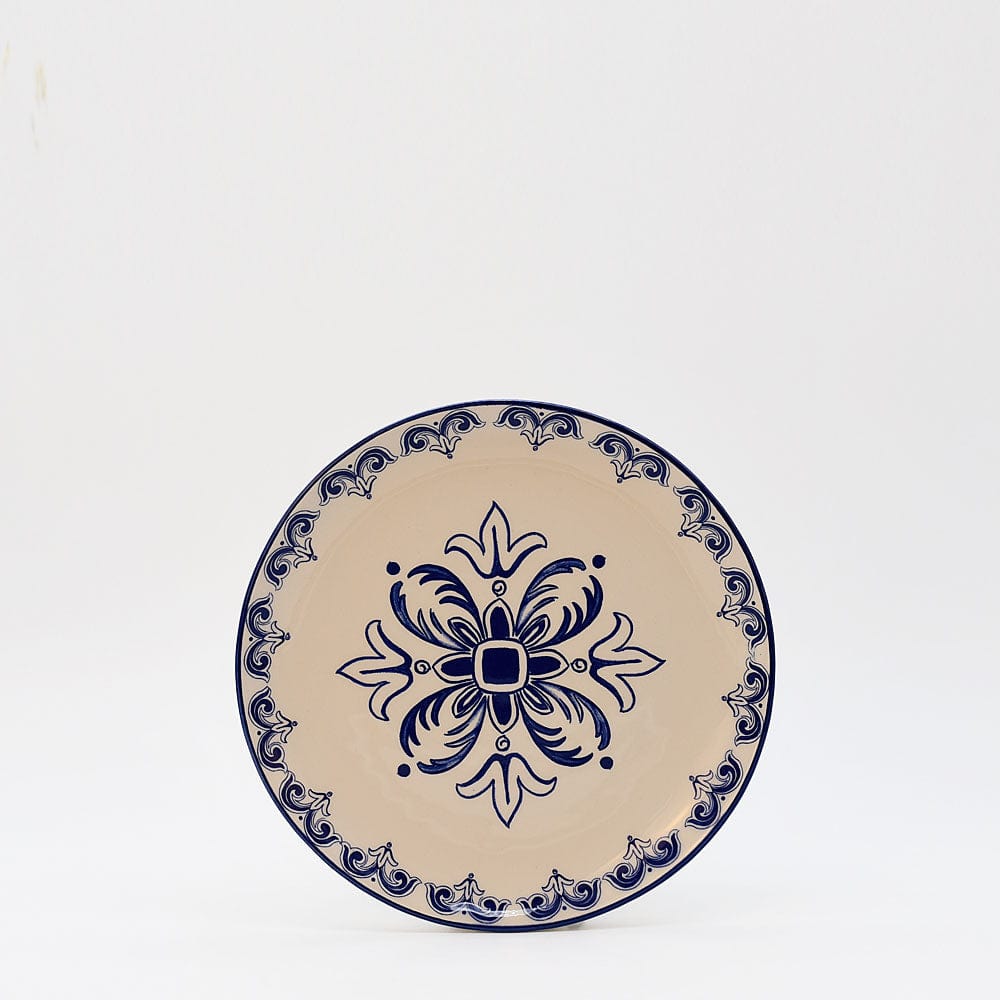 Floral I Ceramic Plate 7.9'' - Blue