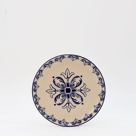 Floral I Ceramic Plate 7.9'' - Blue