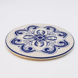 Floral I Ceramic Tray - Blue