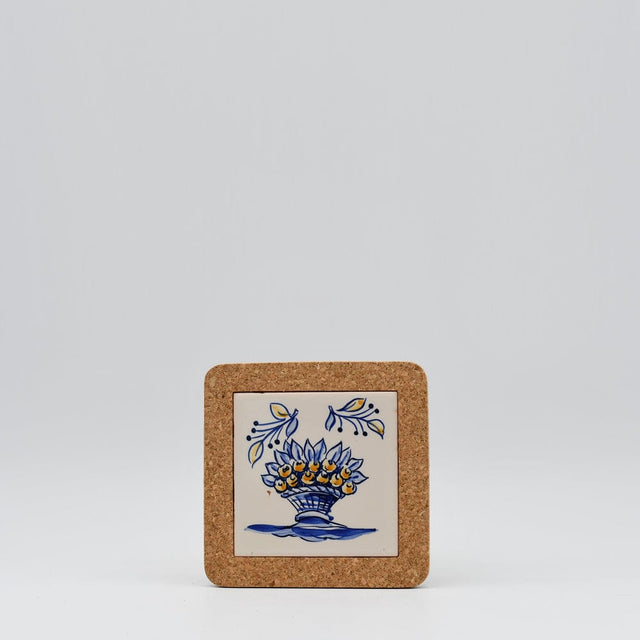 Flores I Ceramic and Cork Trivet - 5.9" (8 patterns)