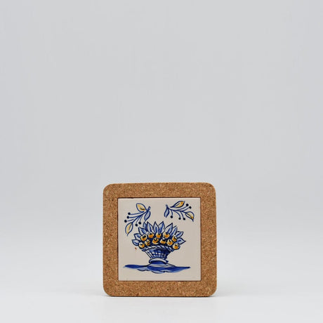 Flores I Ceramic and Cork Trivet - 5.9" (8 patterns)