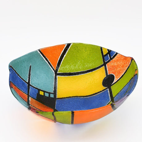 Fused Glass Bowl from Marinha Grande - 8''