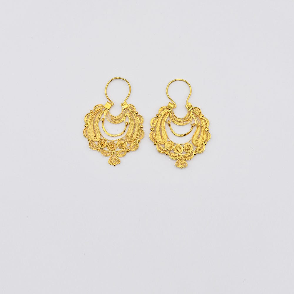Gold-plated Silver Earrings 0.5 oz - 1.6''