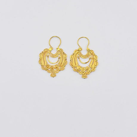 Gold-plated Silver Earrings 0.5 oz - 1.6''