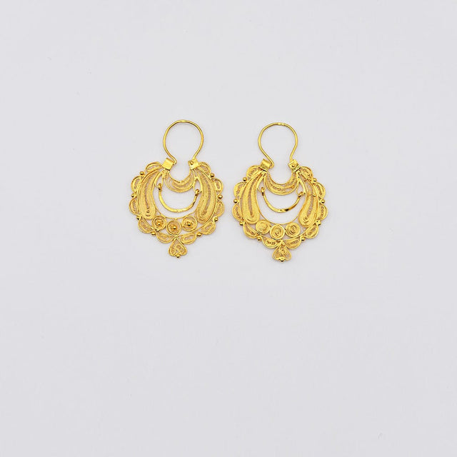 Gold-plated Silver Earrings 0.5 oz - 1.6''