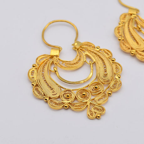 Gold-plated Silver Earrings 0.5 oz - 1.6''